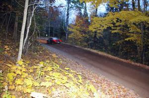 Sans Thompson / Craig Marr Dodge Neon ACR at speed near the end of Menge Creek North, SS2.