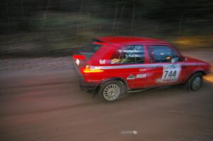 Paul Koll / Matt Wappler VW GTI come into the flying finish of SS2, Menge Creek North.