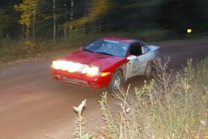 Marcin Kowalski / Maciej Sawicki Mitsubishi Eclipse GST at speed near the flying finish of SS2, Menge Creek North.