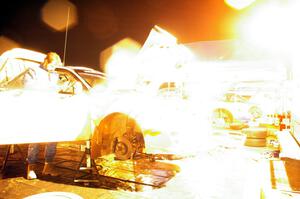 Matt Iorio / Ole Holter Subaru Impreza gets serviced during the second stop in L'Anse.