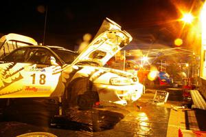 Matt Iorio / Ole Holter Subaru Impreza gets serviced during the second stop in L'Anse.