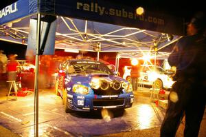 Travis Pastrana / Christian Edstrom Subaru WRX STi at the second L'Anse service.