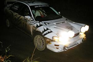 Matt Iorio / Ole Holter Subaru Impreza comes into the flying finish of SS6, Herman North.