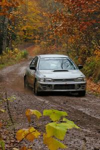 Russ Hodges / Mike Rossey Subaru Impreza at speed in the final uphill Section Of Gratiot Lake 1, SS7.