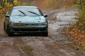 Adam Markut / John Nordlie race uphill in their Eagle Talon TSI before the finish of Gratiot Lake 1, SS7.