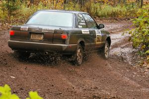 Brian Dondlinger / Dave Parps drift their Nissan Sentra SE-R through the final corner of Gratiot Lake 1, SS7.