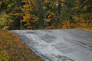 Rain fell steadily before any action at the midpoint jump on Brockway, SS10.