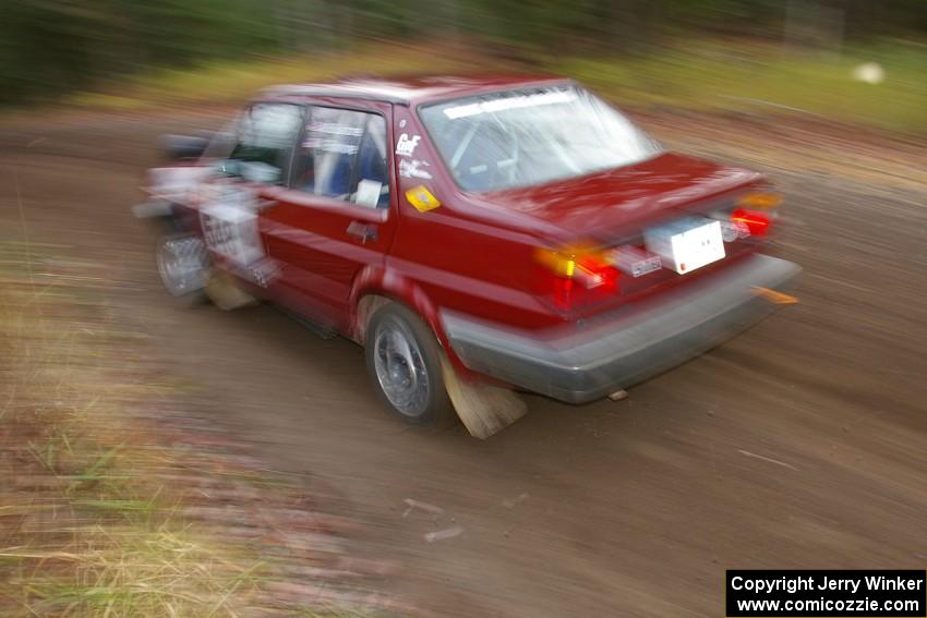 Matt Bushore / Andy Bushore VW Jetta heads uphill near the start of SS1, Herman.