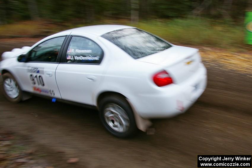 Ryan Haveman / Josh Van Den Heuvel Dodge SRT-4 heads uphill near the start of SS1, Herman.