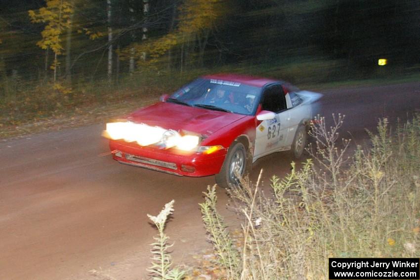 Marcin Kowalski / Maciej Sawicki Mitsubishi Eclipse GST at speed near the flying finish of SS2, Menge Creek North.