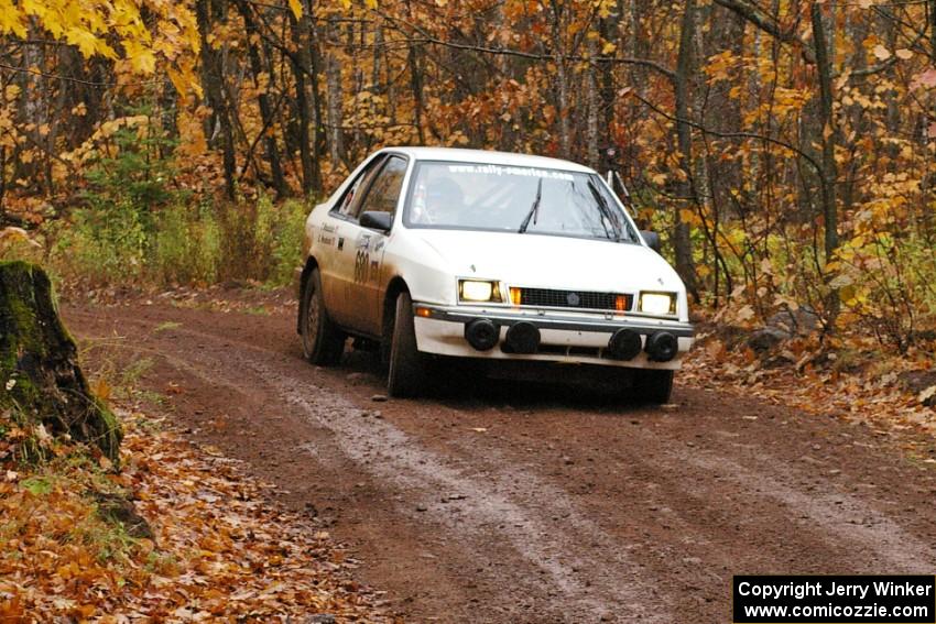 Greg Woodside / Tom Woodside Dodge Shadow Turbo drifts wide through the final corner of Gratiot Lake 1, SS7.