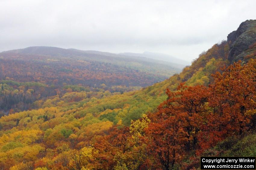 The view atop Brockway Mountain in the rain during peak colors was awesome!