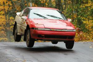 Marcin Kowalski / Maciej Sawicki Mitsubishi Eclipse GST catches decent air at the midpoint jump on Brockway, SS10.