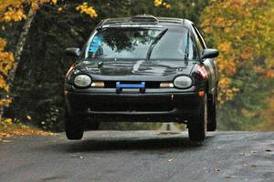 Bryan Holder / Tracy Payeur Plymouth Neon gets a little air at the midpoint jump on Brockway, SS10.