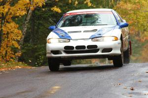 Paul Ritchie / Drew Ritchie Mitsubishi Eclipse GSX at the midpoint jump on Brockway, SS10.