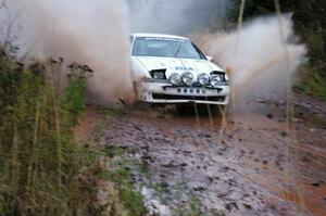 Matt Huuki / Brent Nahri Eagle Talon hits the final big puddle at the end of Gratiot Lake 2, SS14, at speed.