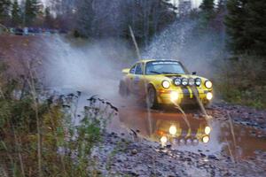 Bob Cutler / John Atsma Porsche 911S hits the final big puddle at the end of Gratiot Lake 2, SS14, at speed.