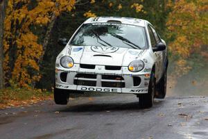 Doug Shepherd / Pete Gladysz Dodge SRT-4 at the midpoint jump on Brockway, SS10.