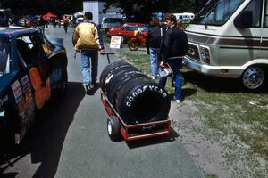 Fresh tires on the cart