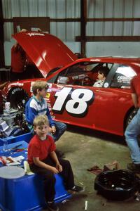 Lou Gigliotti's Chevy Lumina gets worked on in the tech shed.