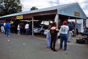 The garage area