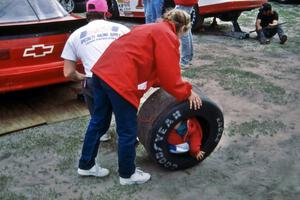 Used tires make great toys for the kids!