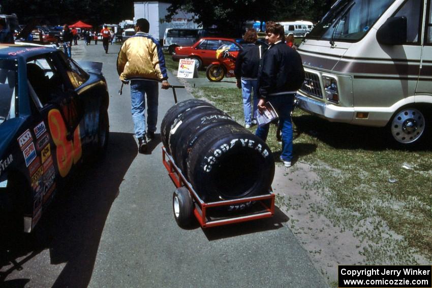 Fresh tires on the cart