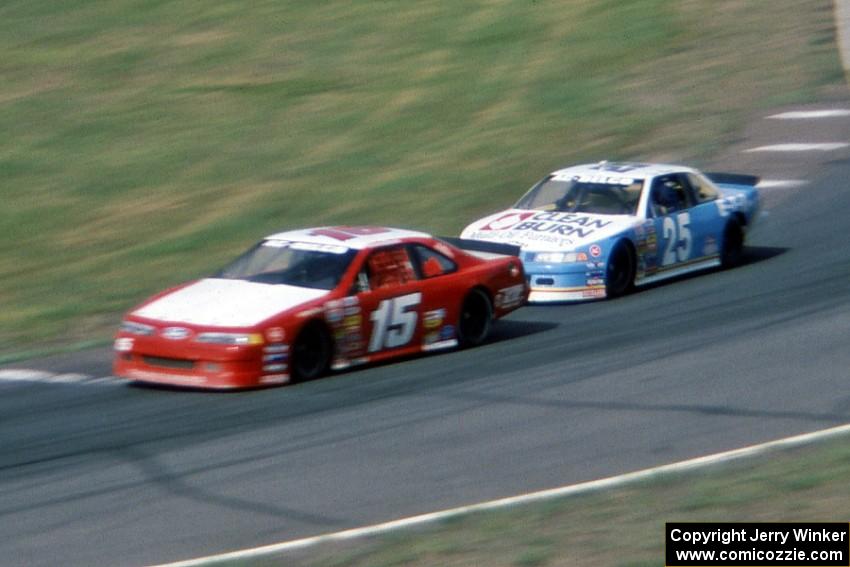 Glenn Allen, Jr.'s Ford Thunderbird and Tony Raines' Chevy Lumina