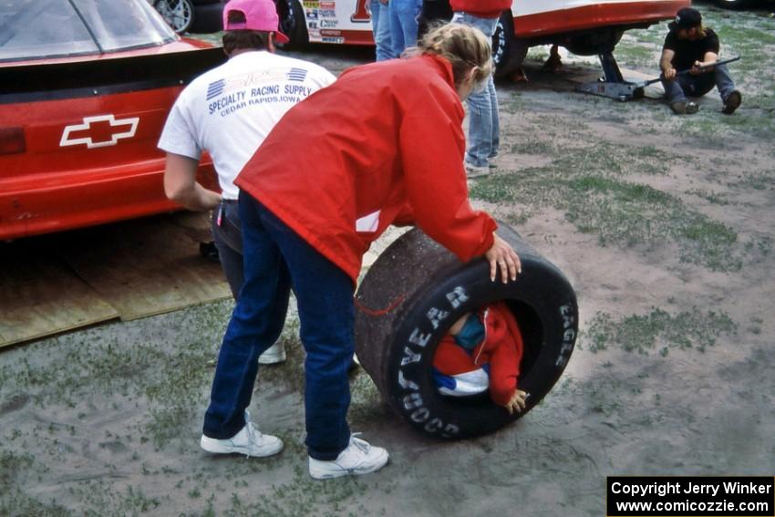 Used tires make great toys for the kids!