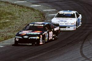 Dick Trickle's Ford Thunderbird and Scott Hansen's Chevy Lumina