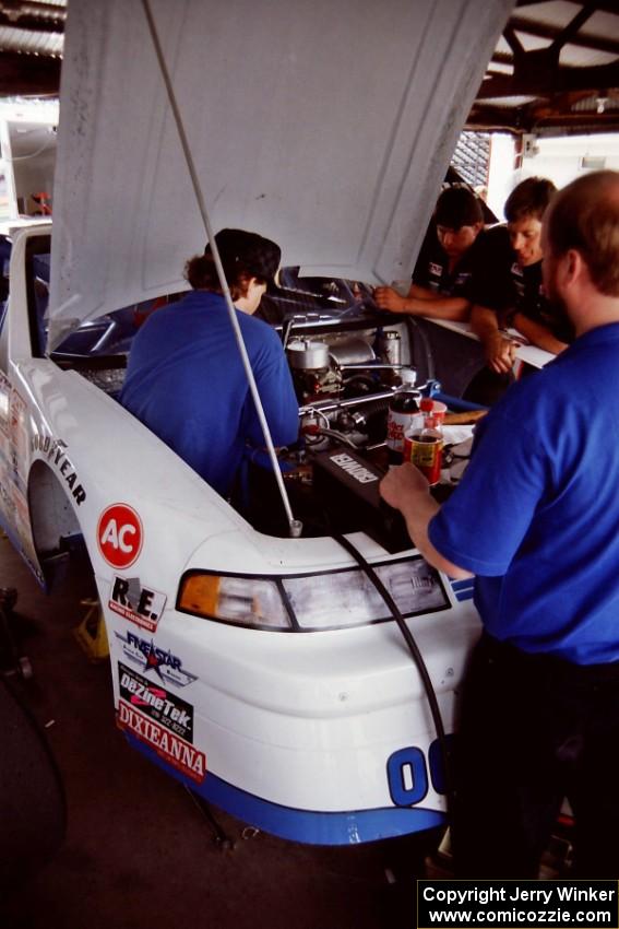 Leighton Reese's Chevy Lumina in the garage area