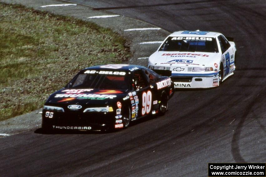 Dick Trickle's Ford Thunderbird and Scott Hansen's Chevy Lumina