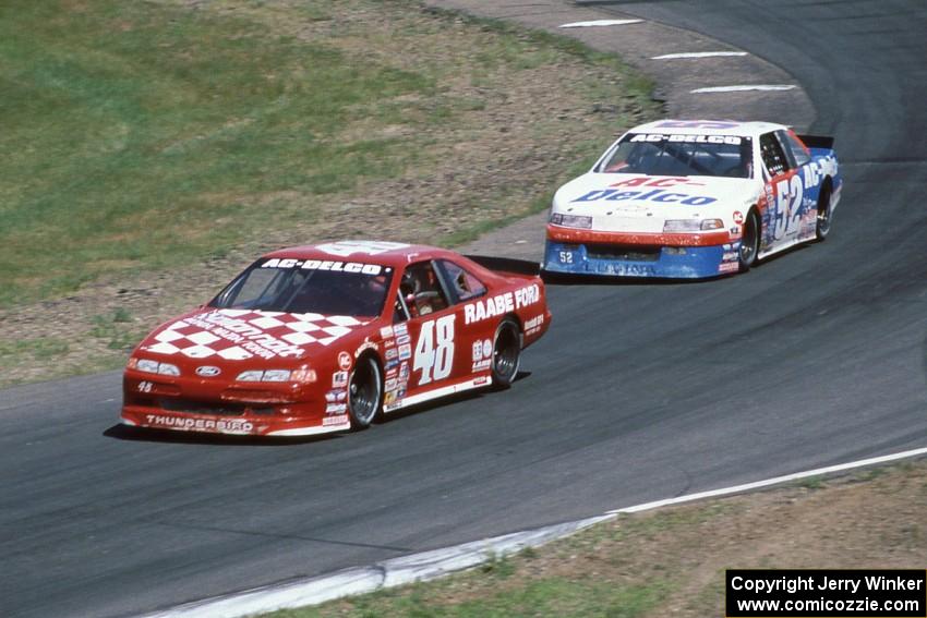 Joe Nott's Ford Thunderbird and Ken Schrader's Chevy Lumina