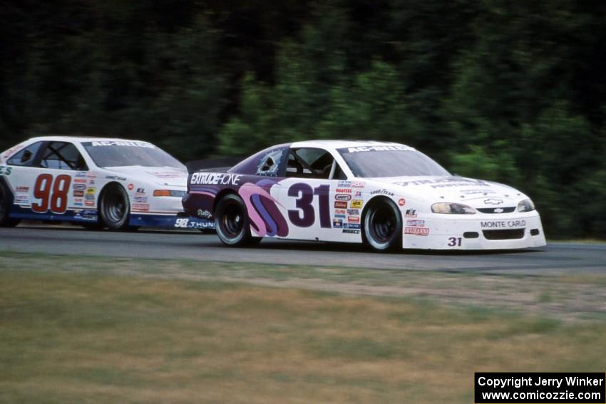 Rick Miller's Chevy Monte Carlo and Kent Stauffer's Ford Thunderbird