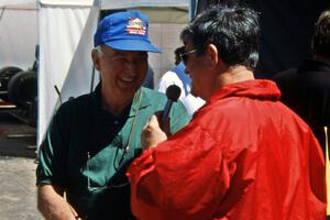 Veteran racing driver George Alderman is interviewed.