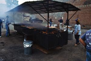 Gigantic grill at morning parc expose in Wellsboro