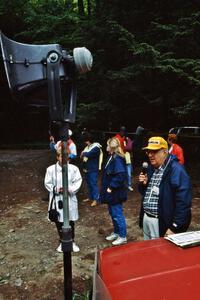 Bill Bell announces at the Stoney Creek water-crossing.