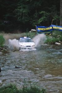 Paul Choinere / Jeff Becker Hyundai Tiburon finishes SS1, Stony Crossing.