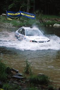 John Buffum / Tom Grimshaw Hyundai Elantra finishes SS1, Stony Crossing.