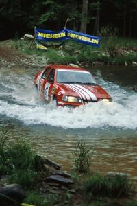 Mike Whitman / Paula Gibeault Ford Sierra Cosworth finishes SS1, Stony Crossing.