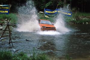 Gail Truess / Ben Greisler Mazda 323GTX finishes SS1, Stony Crossing.