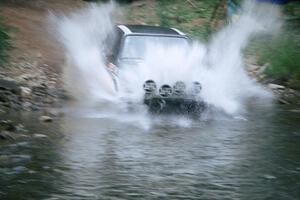 Eric Schroeder / Jennie Mynhier VW Jetta GLI finishes SS1, Stony Crossing.