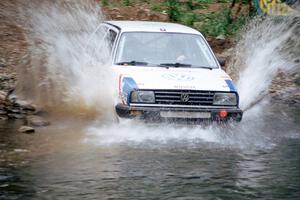 Paul Kelbel / Phil Barnes VW GTI finishes SS1, Stony Crossing.