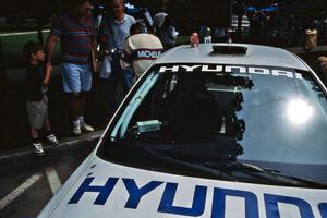 The John Buffum / Tom Grimshaw Hyundai Elantra at midday service in Wellsboro