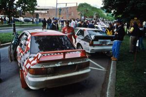 Henry Joy IV / Michael Fennell Mitsubishi Lancer Evo II and Bruno Kreibich / Rod Hendricksen Audi Quattro at midday service