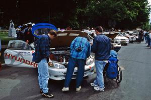 The Paul Choiniere / Jeff Becker Hyundai Tiburon at midday service in Wellsboro