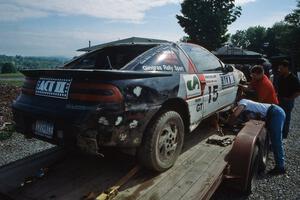 Steve Gingras / Bill Westrick Mitsubishi Eclipse GSX on the trailer after the roll