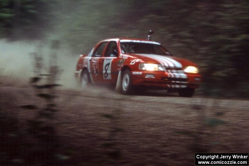 Mike Whitman / Paula Gibeault Ford Sierra Cosworth on the practice stage.