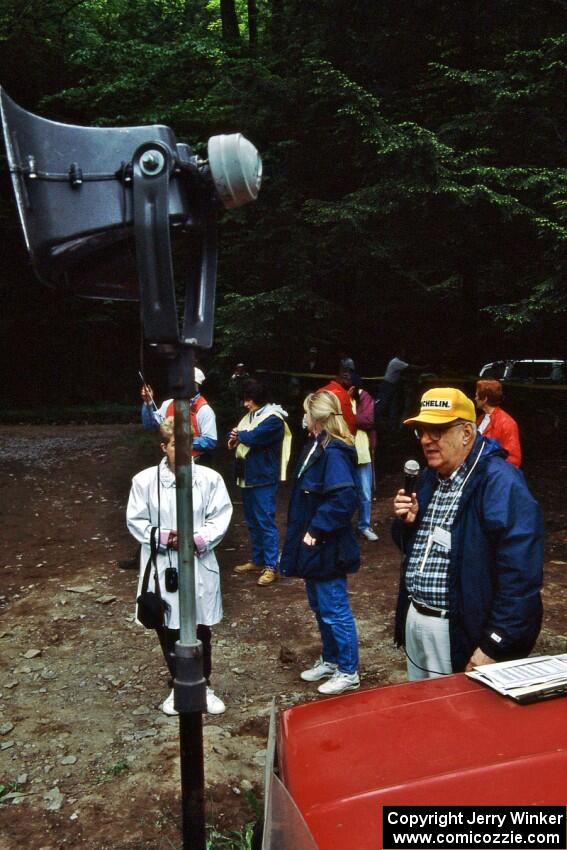 Bill Bell announces at the Stoney Creek water-crossing.