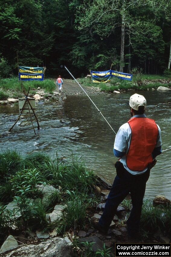 Getting in a little fishing before the stage's start.